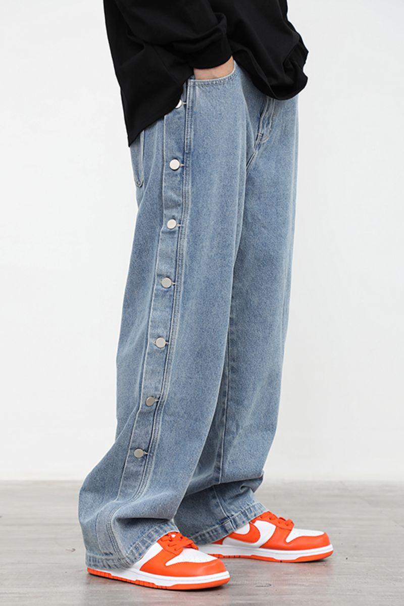 CZ Washed Button Jeans