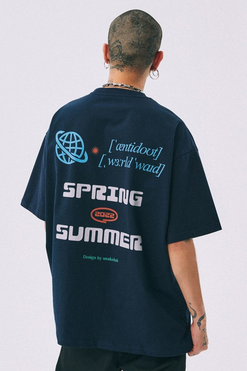 Antidote Globe Print Logo Tee