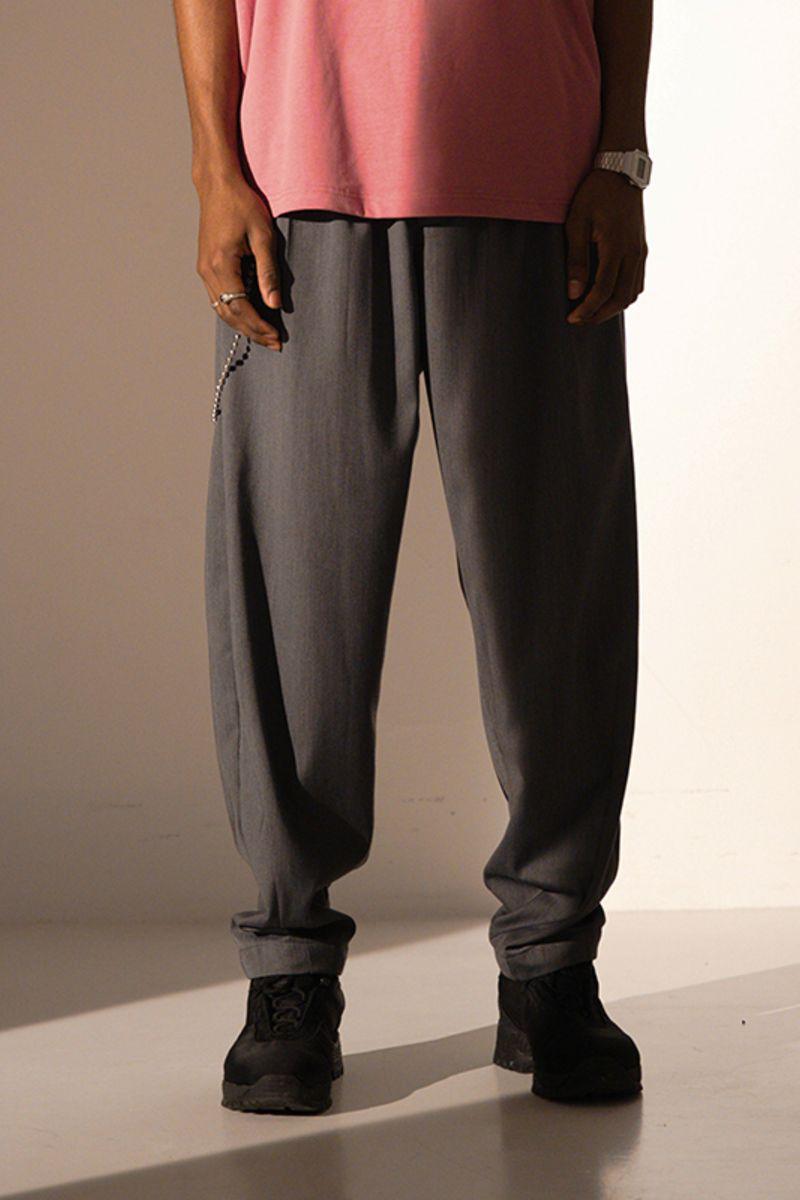 Empty Reference Gray Suit Straight Trousers