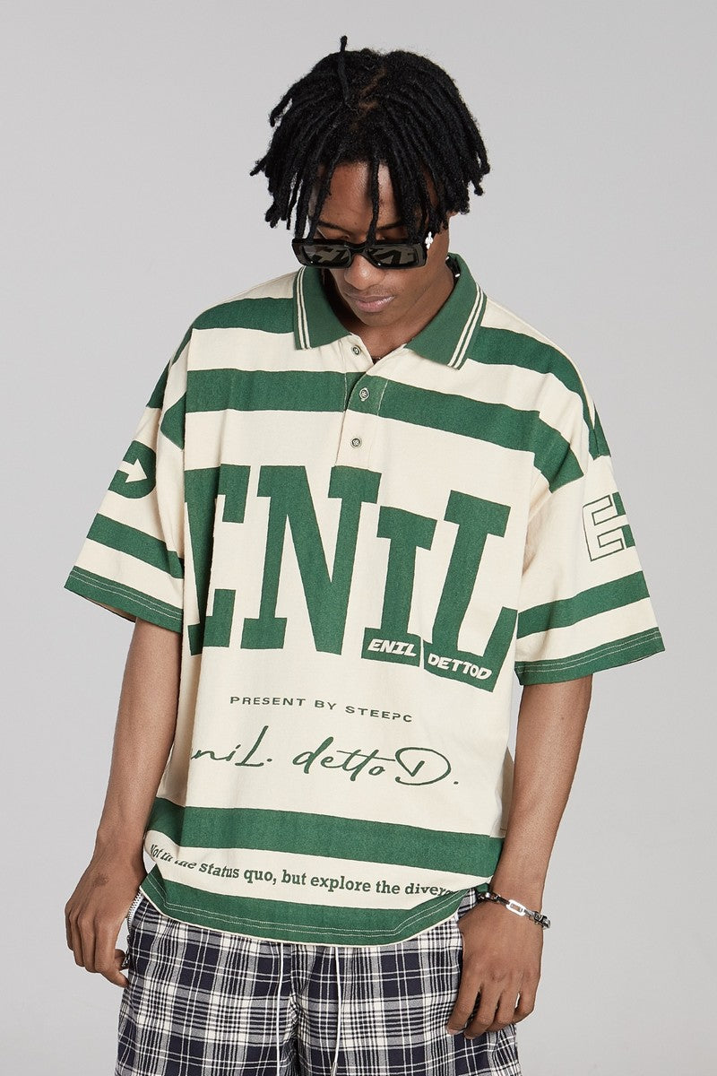 STEEPC Retro Striped Logo Polo