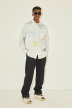 Empty Reference Striped Colorful Birds Shirt