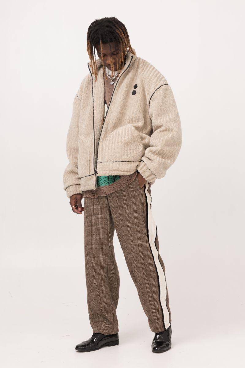 Empty Reference Coffee Plaid Suit Trousers