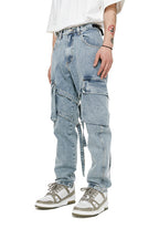 OO Straps Straight Washed Jeans