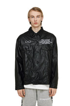Old Order Crocodile Pattern PU Leather Jacket