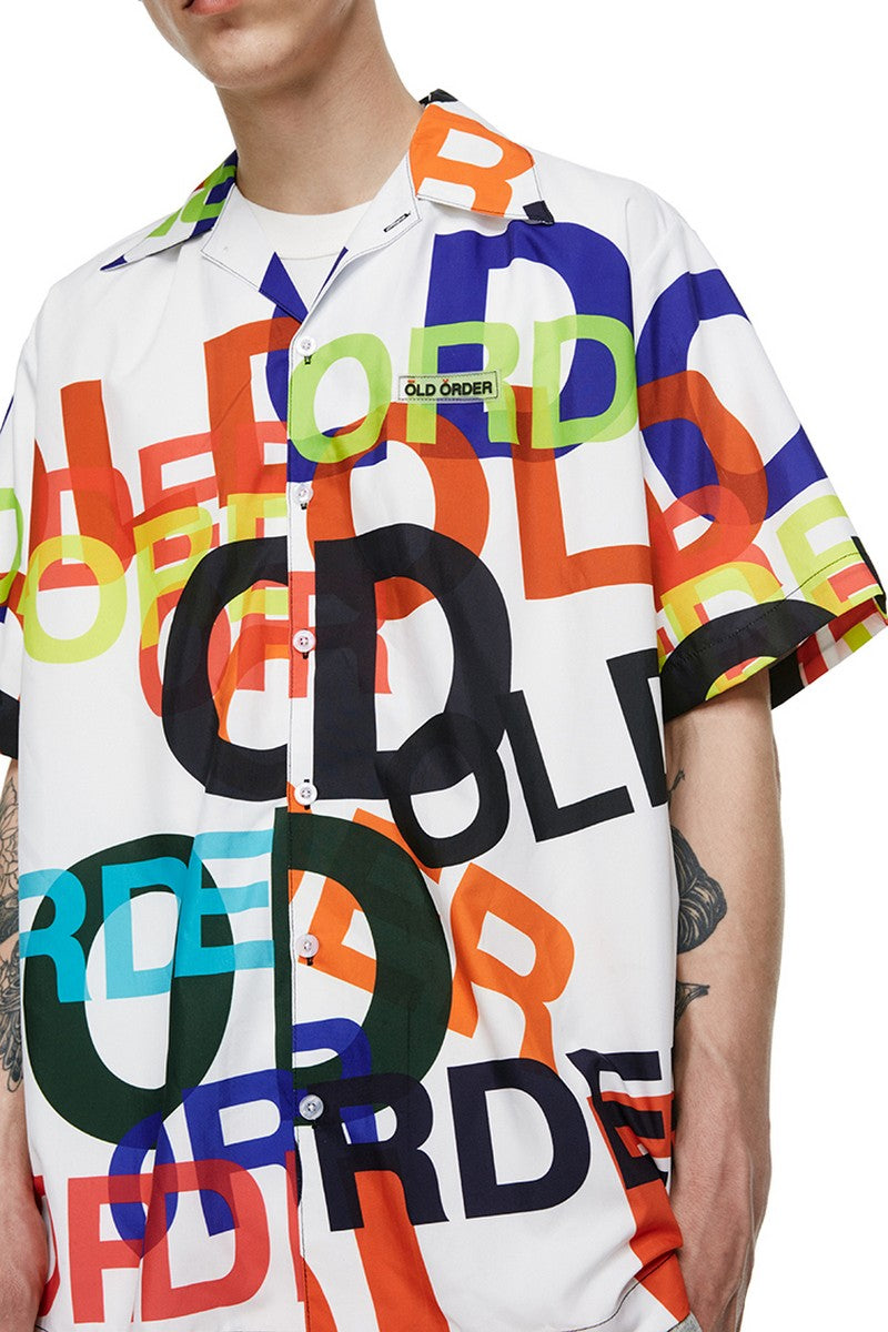 Old Order All Over Logo Full Print Cuban Shirt