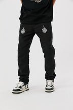 Antidote Skeleton Hands Embroidered Slim Trousers