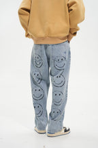 CZ Smiley Printed Jeans - UK Only