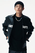 ANT PU Leather Logo Jacket