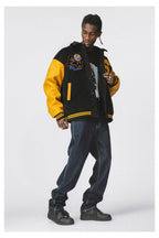 ANT Yellow Woolen Embroidered Varsity Jacket