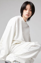 CZ White Loose Sweater