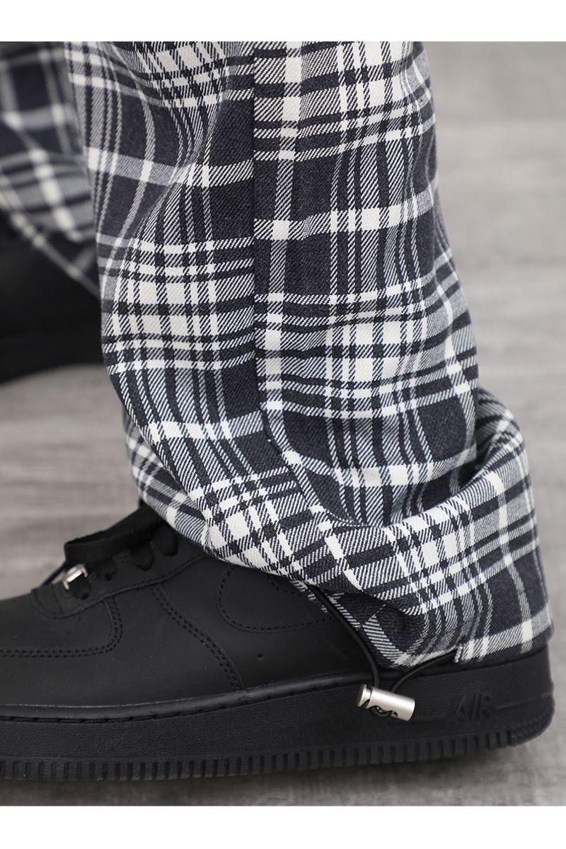 CZ Plaid Loose Straight Trousers