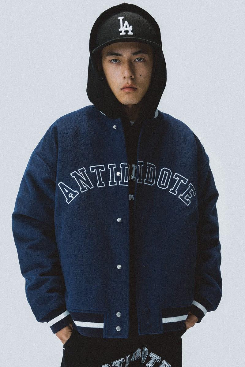 Antidote Embroidered Logo Baseball Jacket