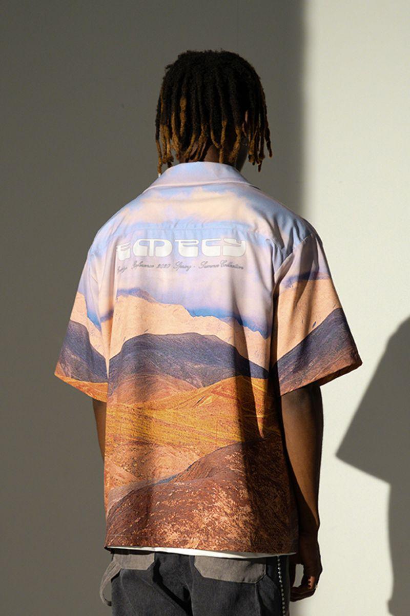 Empty Reference Desert Landscape Cuban Shirt