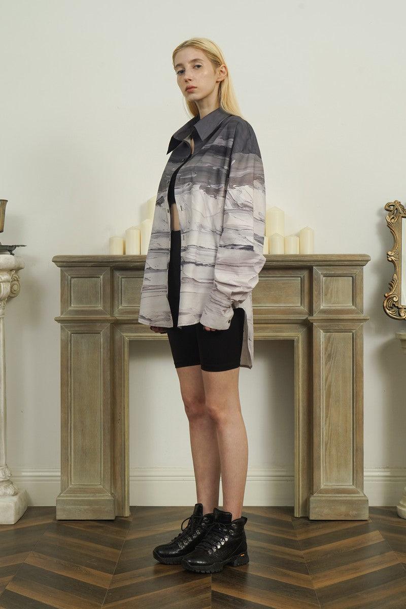 Empty Reference Beach Oil Painting Long Sleeve Shirt