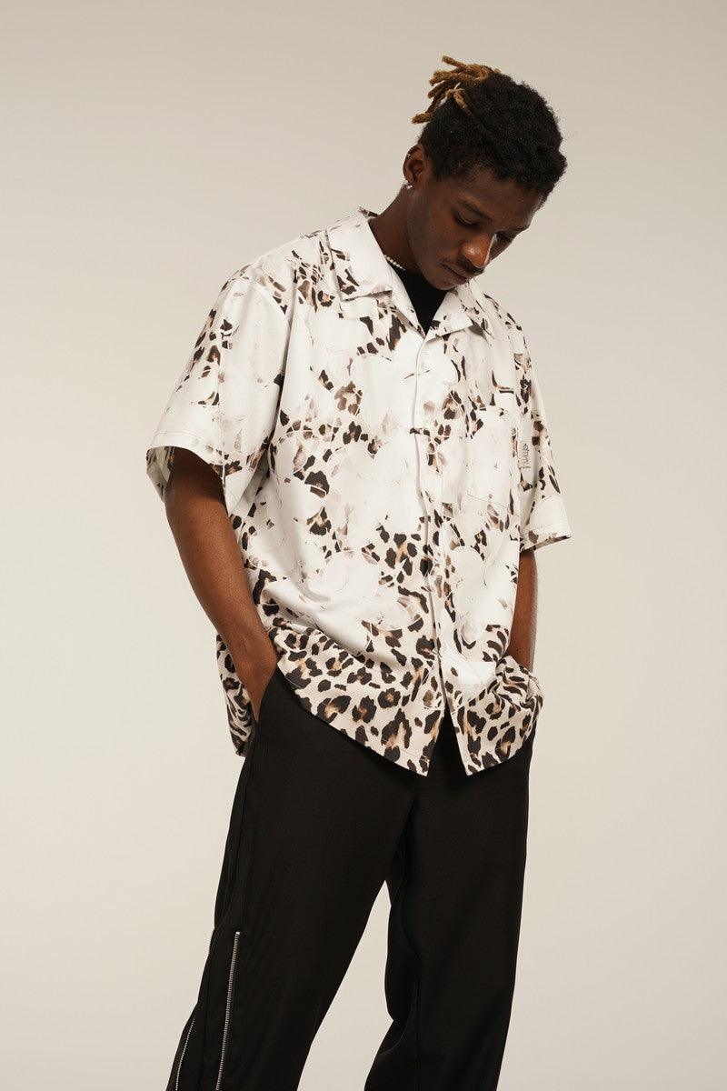 Empty Reference Leopard Pattern Cuban Shirt