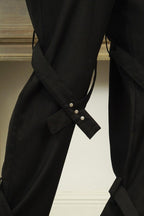 Empty Reference Black Straps Straight Trousers