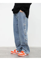 CZ Washed Button Jeans