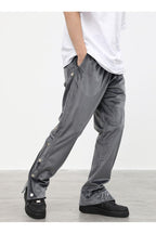 CZ Suede Buttons Straight Trousers