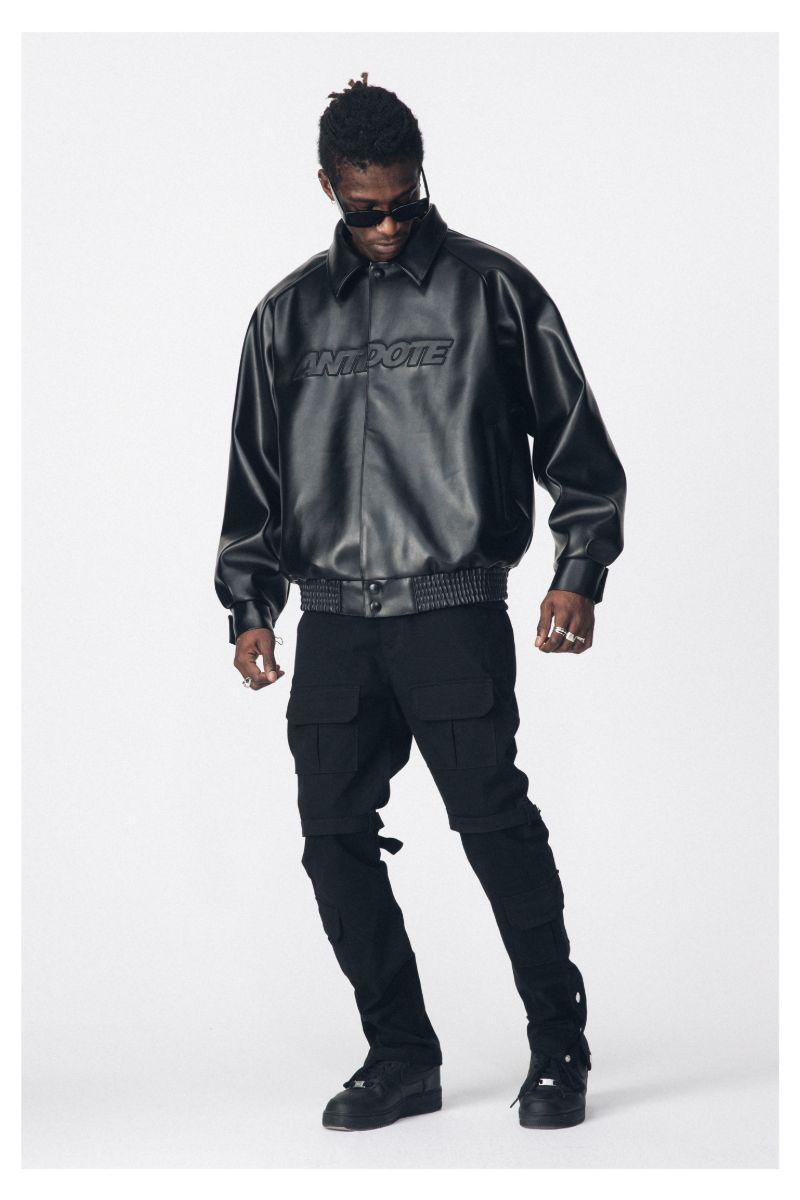 Antidote WTF Logo PU Leather Jacket