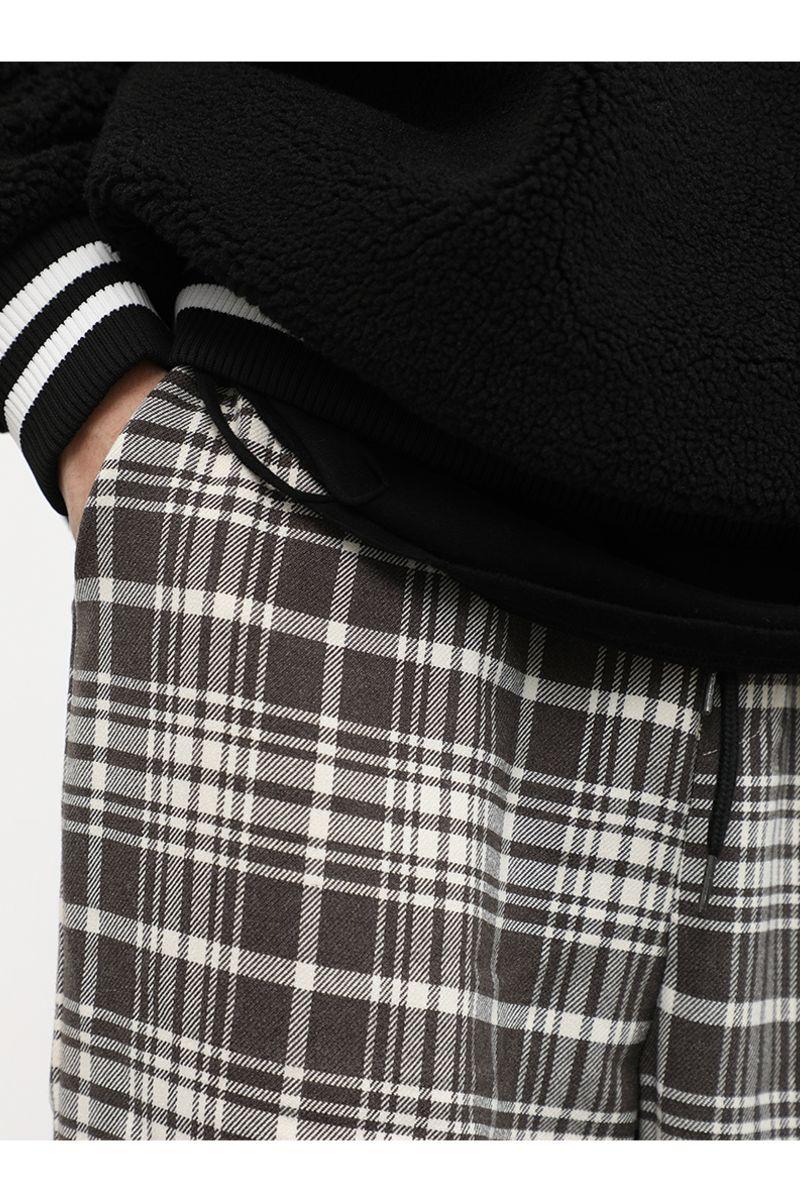 CZ Plaid Loose Straight Trousers