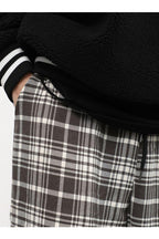 CZ Plaid Loose Straight Trousers