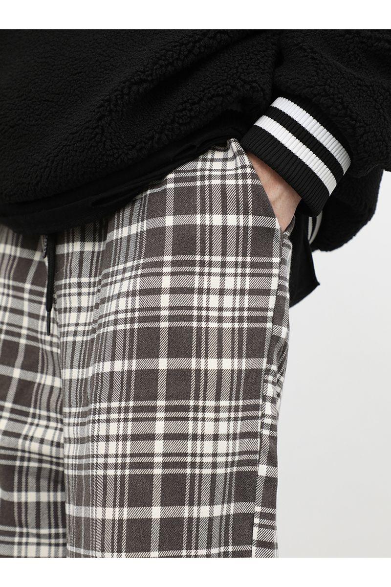 CZ Plaid Loose Straight Trousers