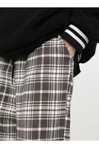 CZ Plaid Loose Straight Trousers