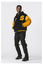 ANT Yellow Woolen Embroidered Varsity Jacket