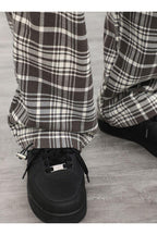CZ Plaid Loose Straight Trousers