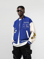 H/C Embroidered Clouds Woolen Varsity Jacket - UK Only