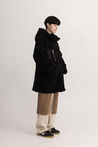 Empty Reference Black Sherpa Hooded Coat