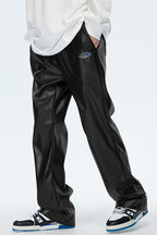 OO PU Leather Flared Trousers