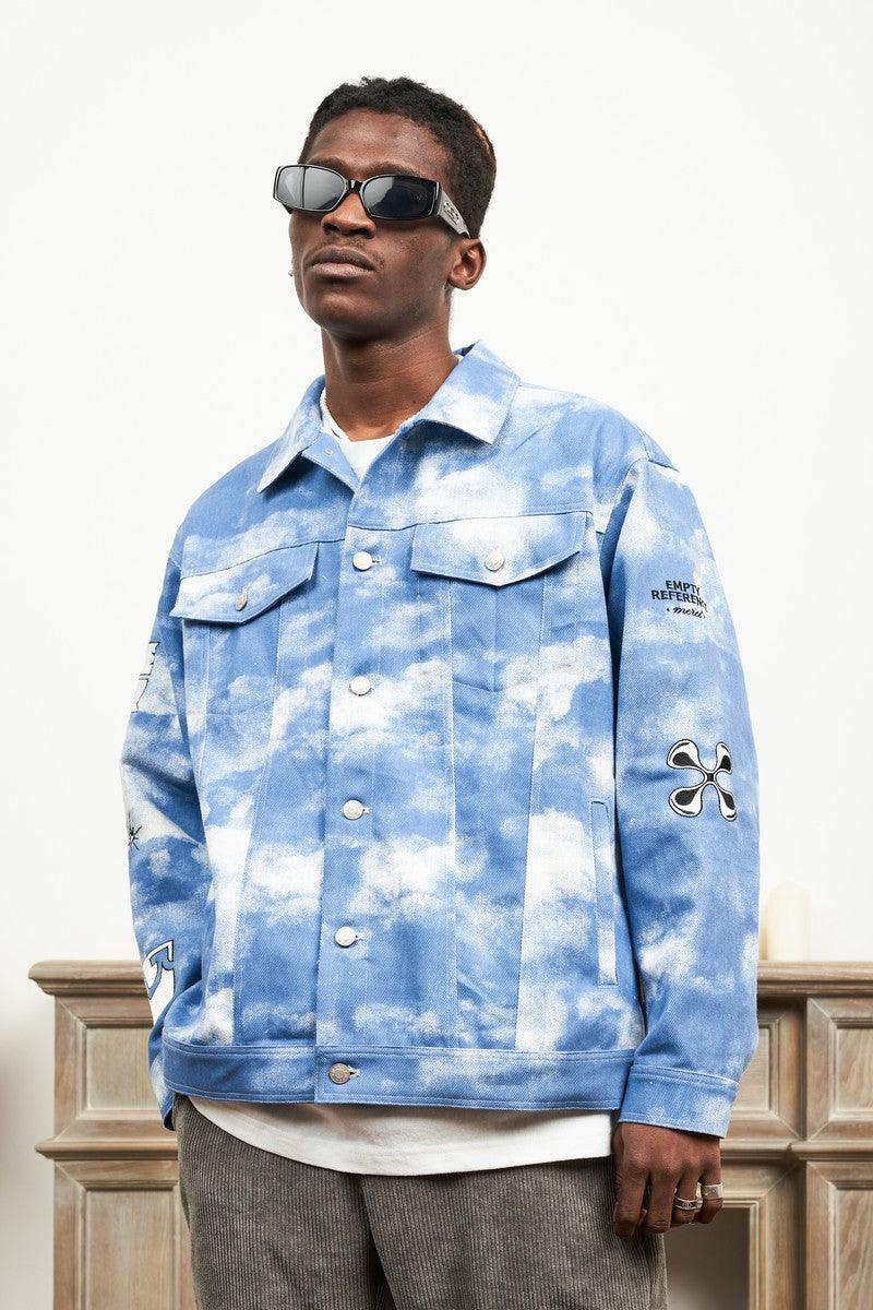 Empty Reference Clouds Tie Dyed Jeans Jacket