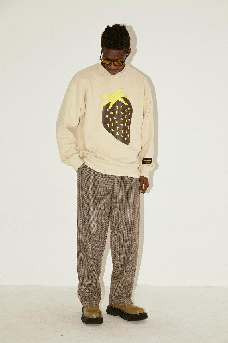 Empty Reference Plaid Woolen Straight Trousers