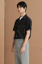 Mix7 Black Drawn Cuban Shirt