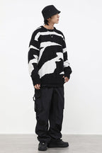 CZ Zebra Pattern Loose Sweater