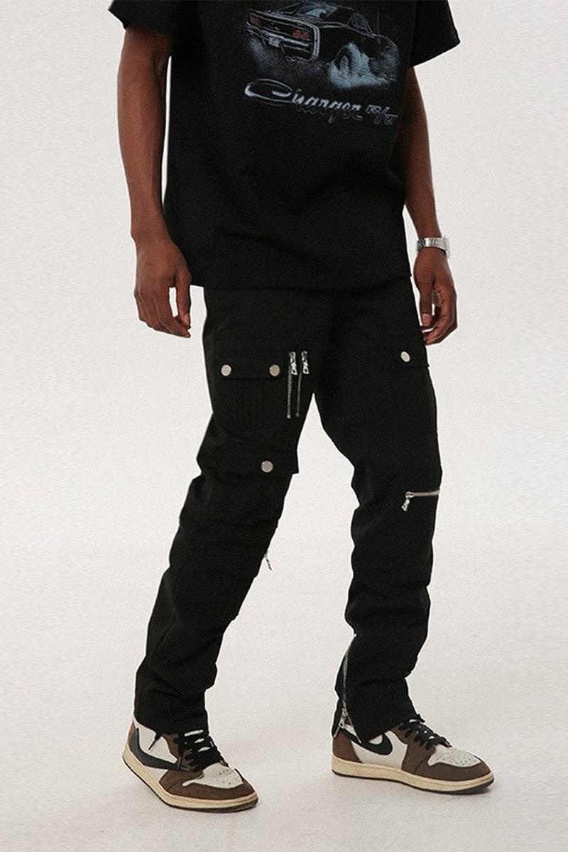 F&F Multi-Pocket Zipper Trousers
