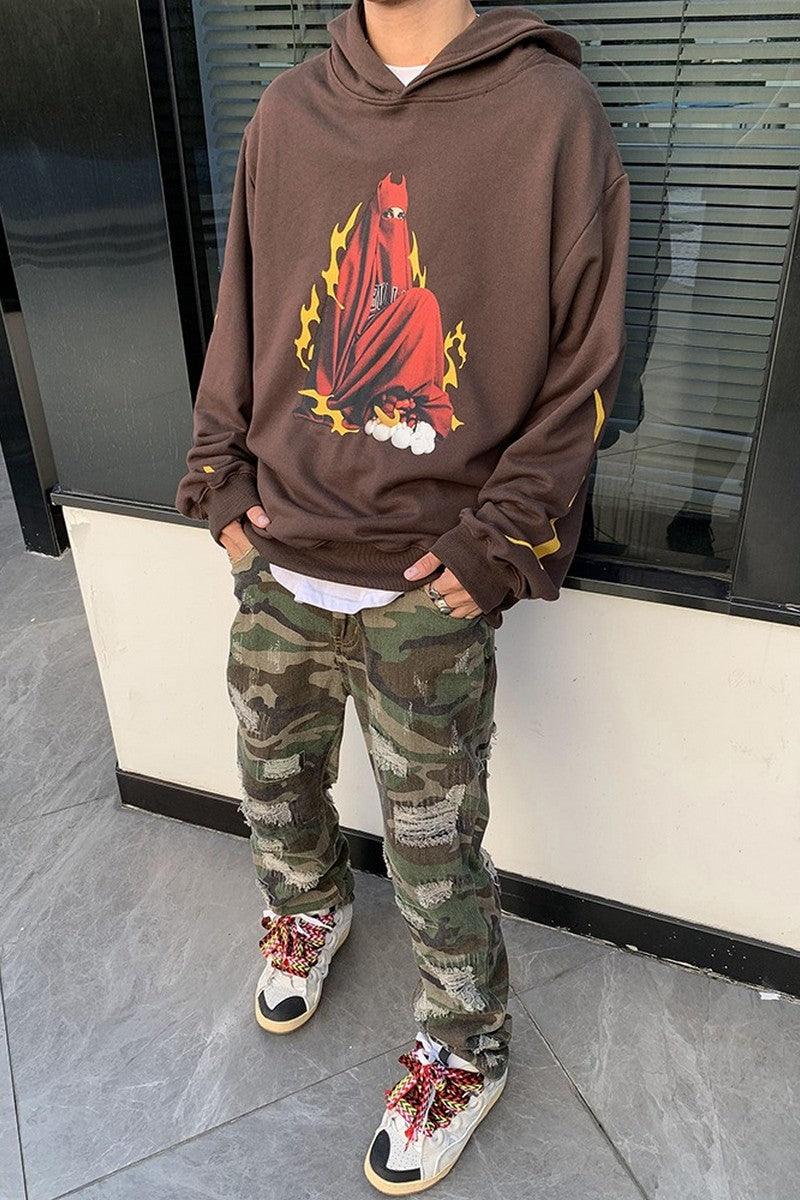 CZ Retro Flame Print Hoodie