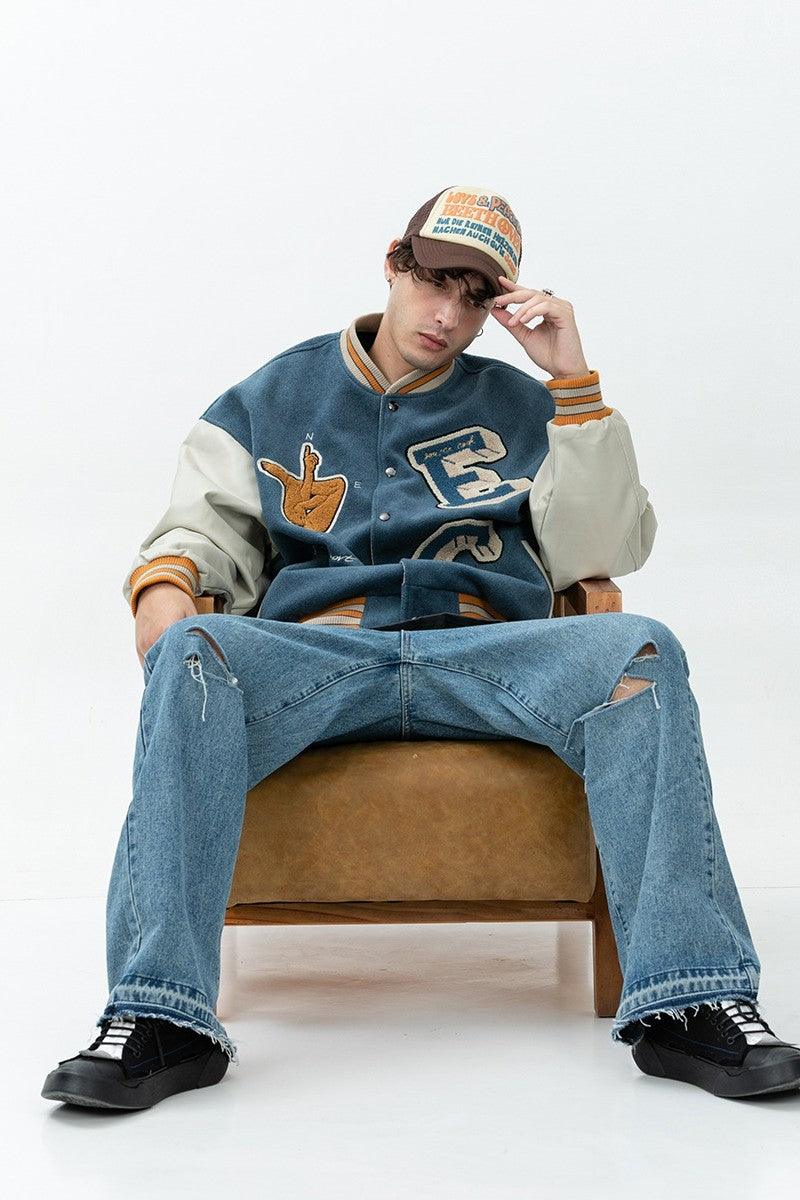 Error Code Embroidered Logo Varsity Jacket