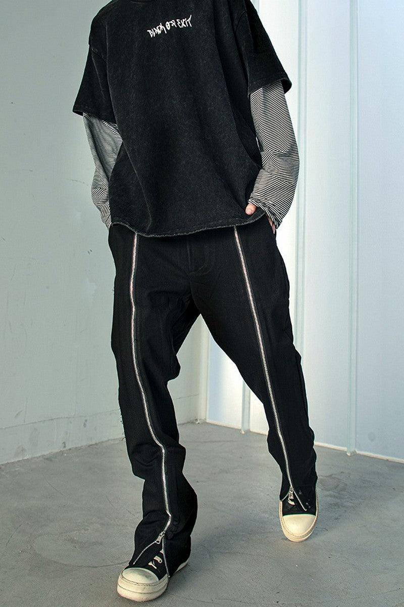 CZ Zipper Straight Flared Trousers