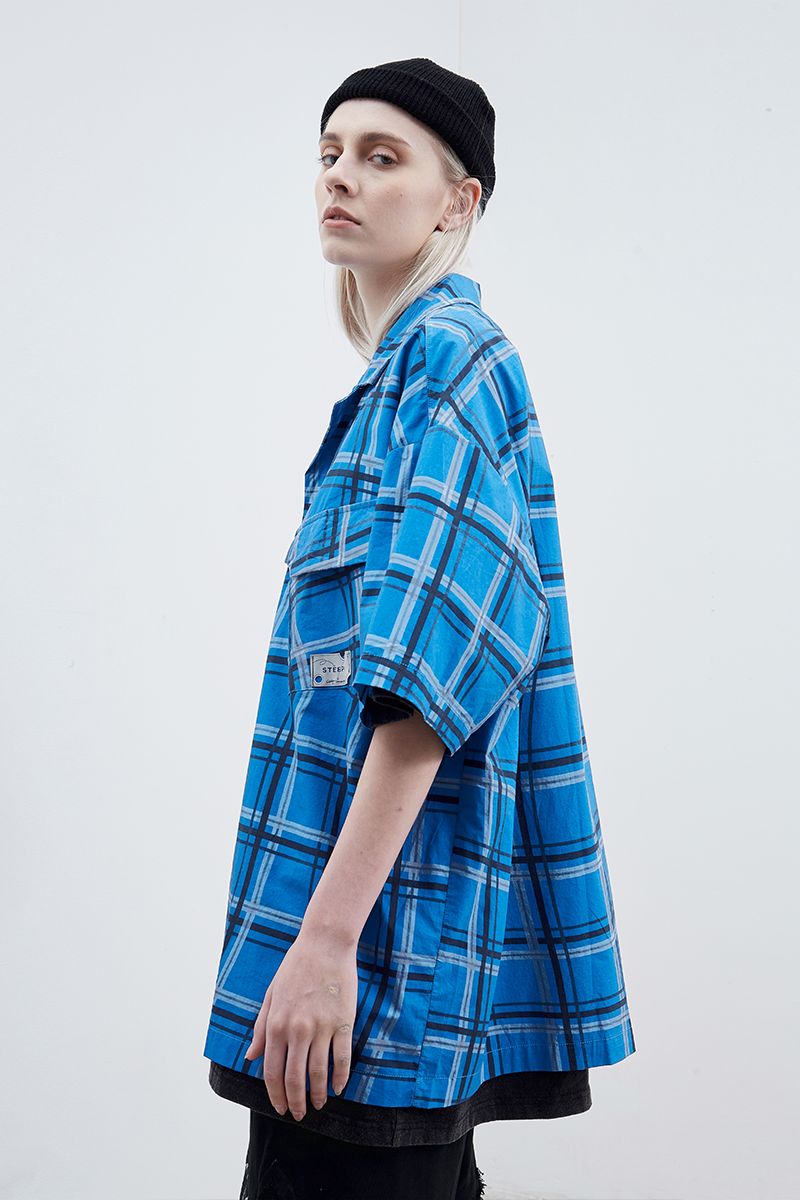 STEEPC Curved Checkered Cuban S/S Shirt