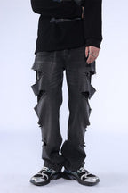 CZ Distressed Two-Piece Jeans