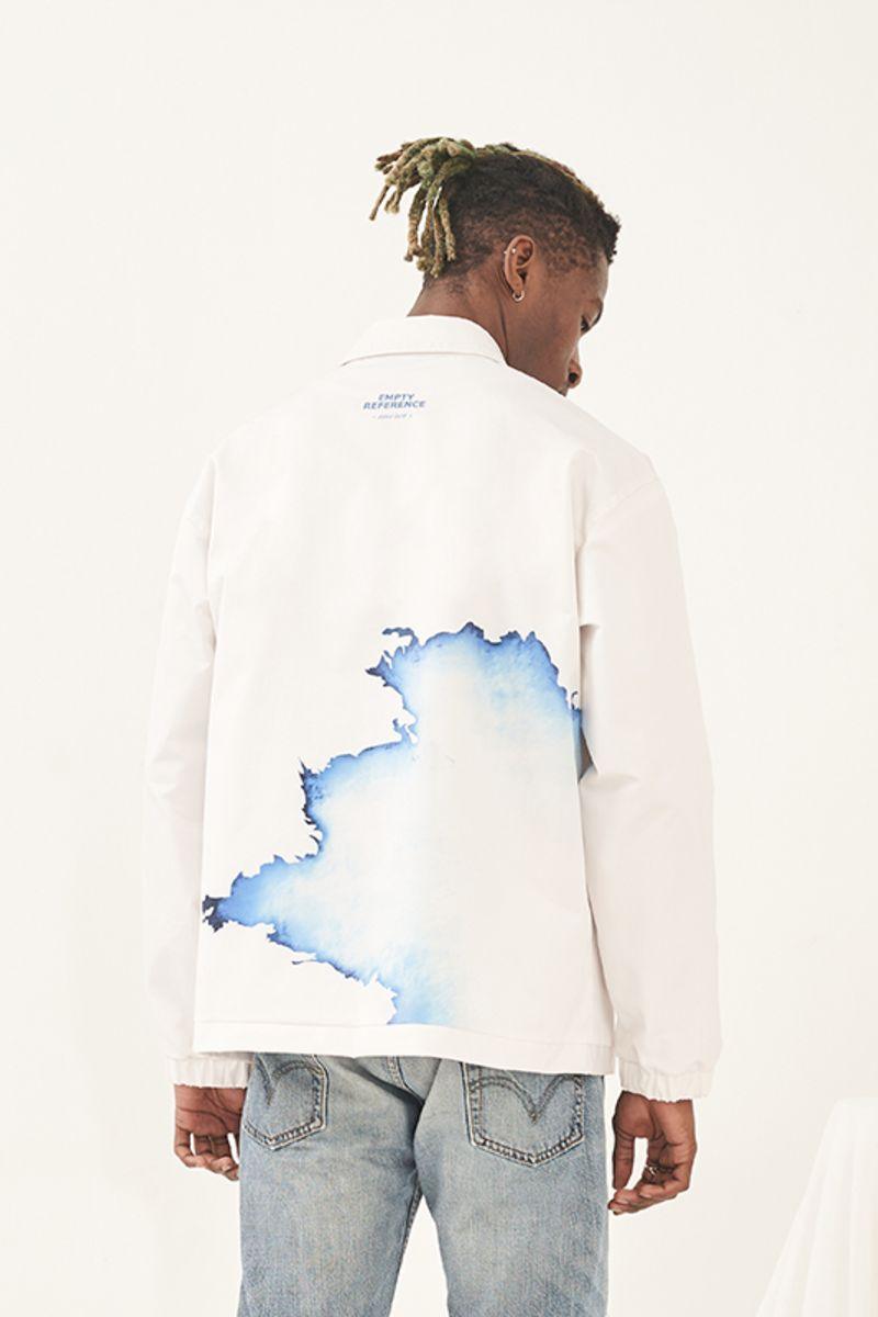Empty Reference White Flame Printed Coach Jacket
