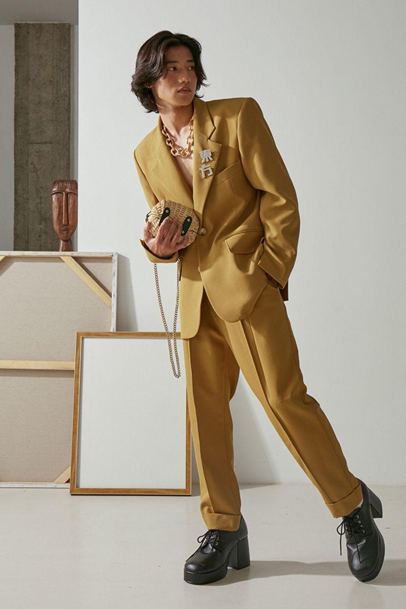 Mix7 Golden Straight Trousers