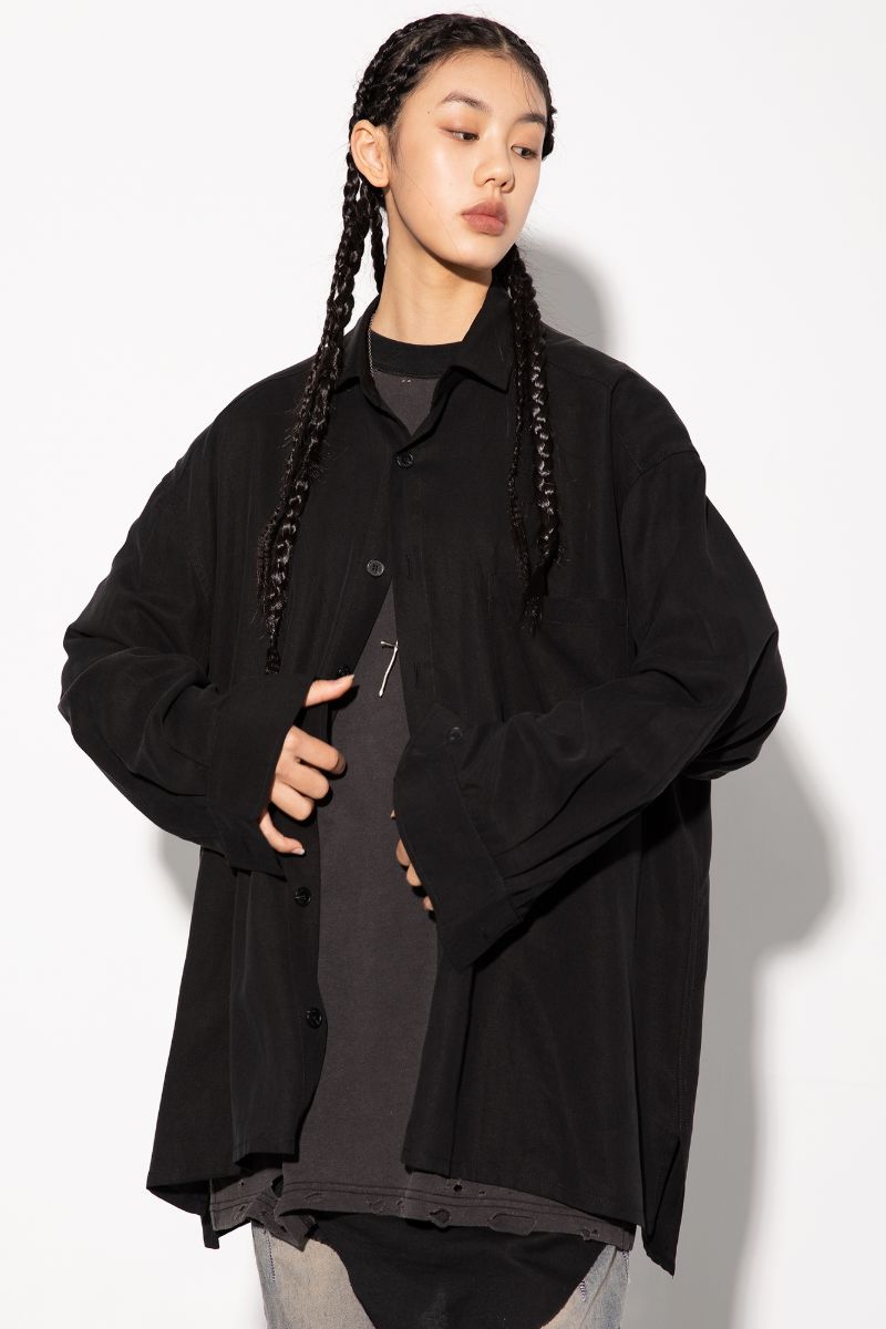 Unknown World Loose Silk Hemp L/S Shirt