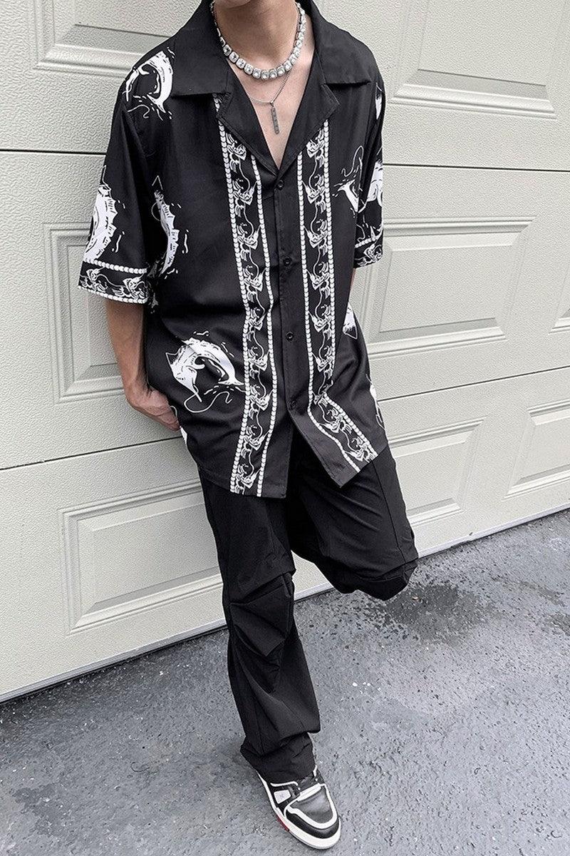 CZ Sea Print Cuban Shirt