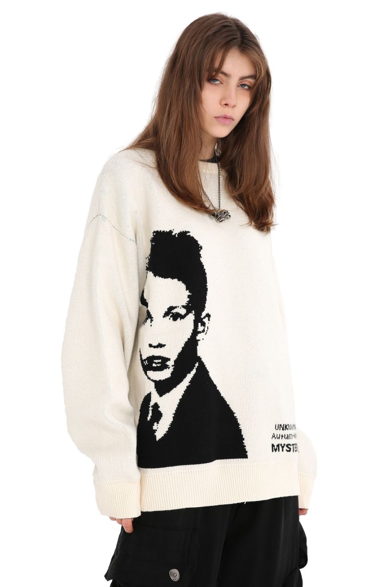 Unknown World Portrait Loose Sweater