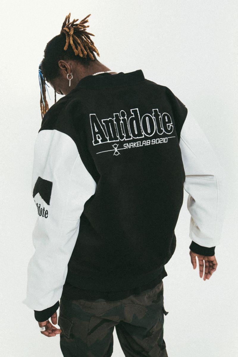 Antidote Embroidered Logo Woolen Varsity Jacket
