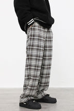 CZ Plaid Loose Straight Trousers