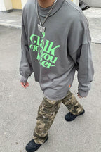 CZ Talk Later Print Sweater